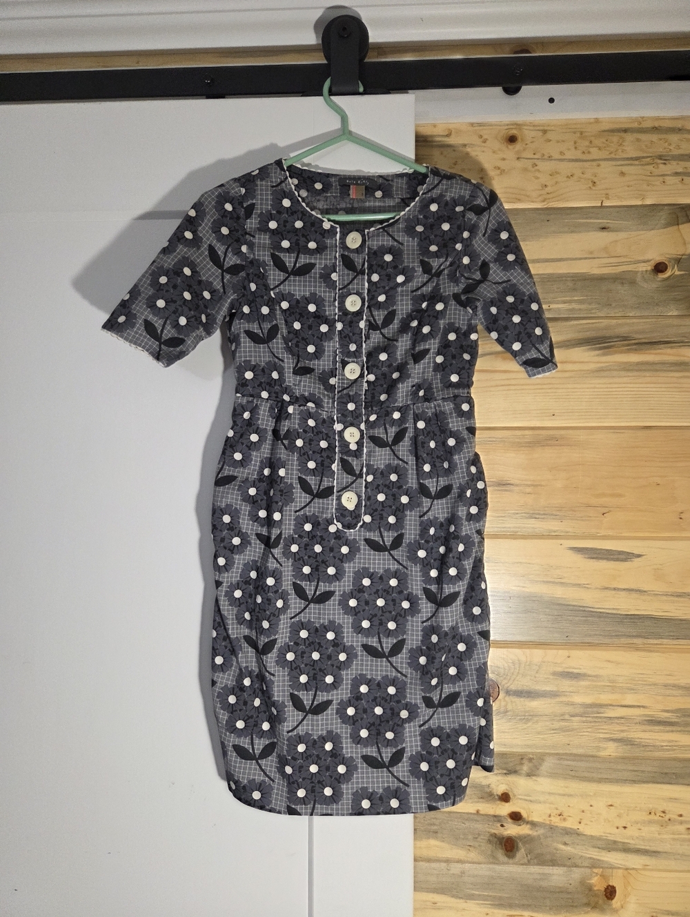 Orla Kiely Grey Floral Button Front Womens Dress size 2 - Picture 5 of 7